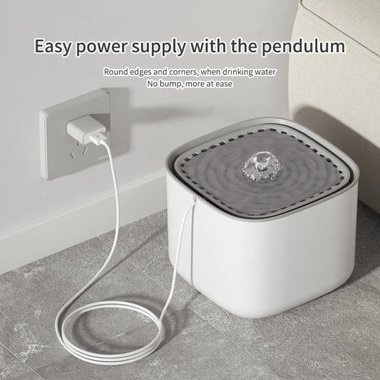 Silent USB electric filter dispenser running with clear water flow