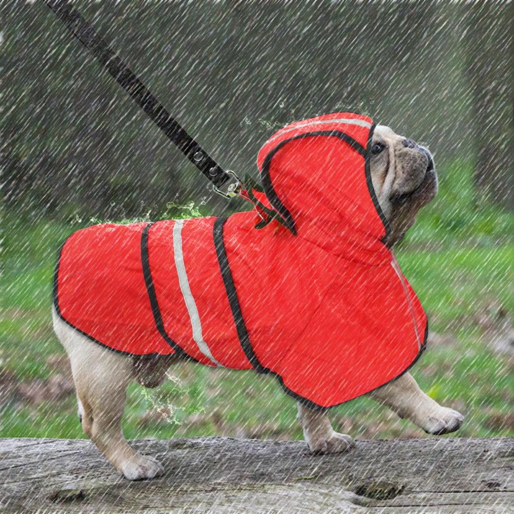Dog Reflective Raincoat - Waterproof | Hooded Jumpsuit for Small to Large Breeds - Happy Tail Center