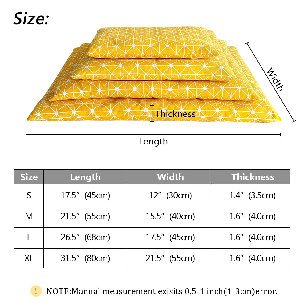 Plaid Winter Dog Bed with Soft Blanket Cushion