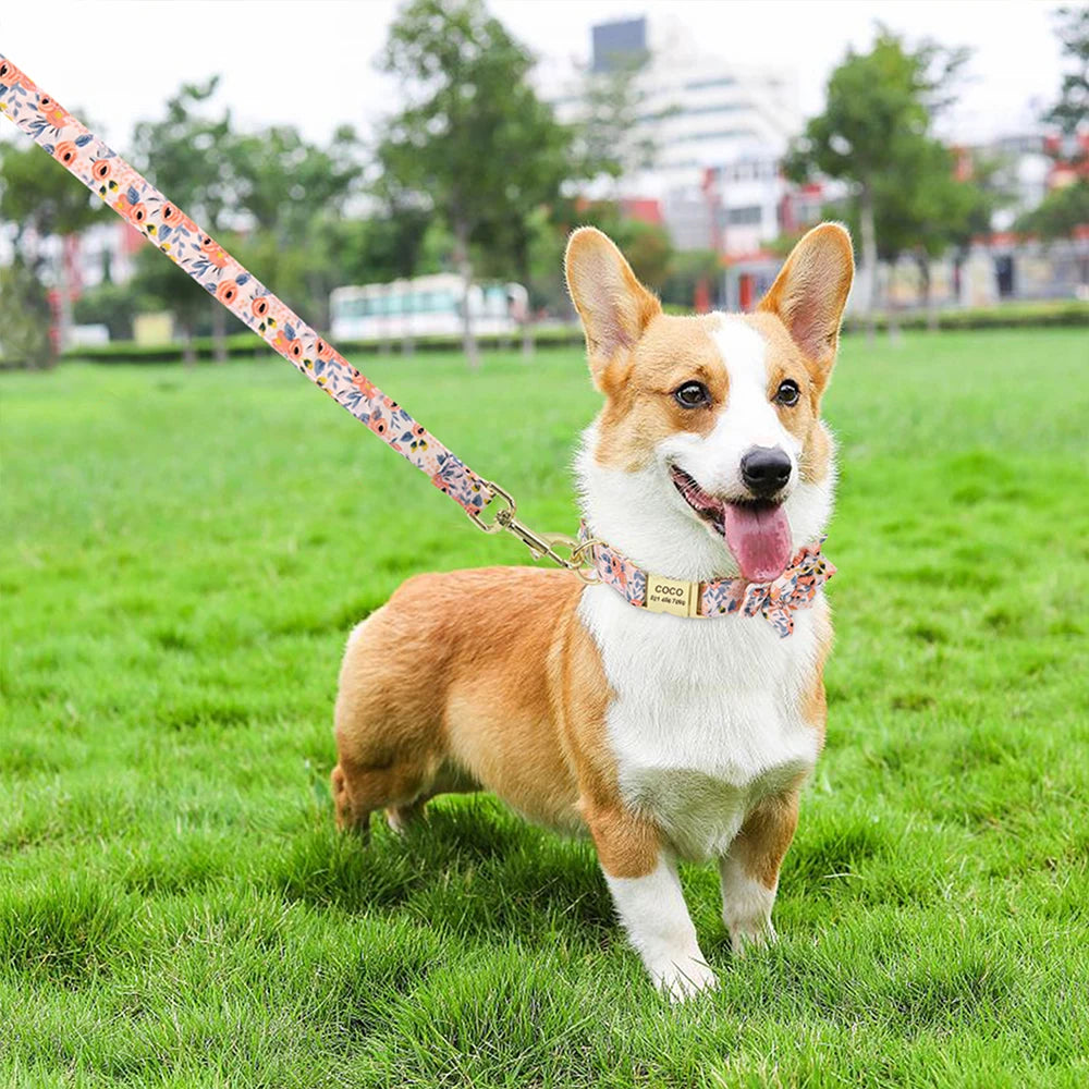 Personalized PetalPrint Dog Collar and Leash Set - Happy Tail Center