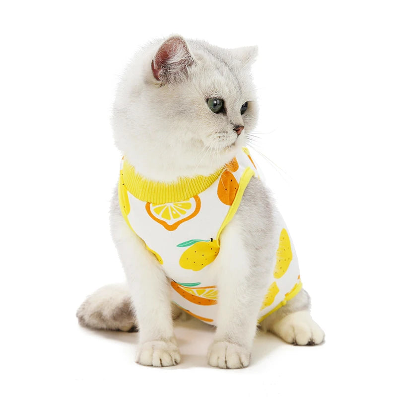 Summer Cat Clothes – Postpartum Anti-Licking Wound Sterilization Vest for Cats and Puppies - Happy Tail Center