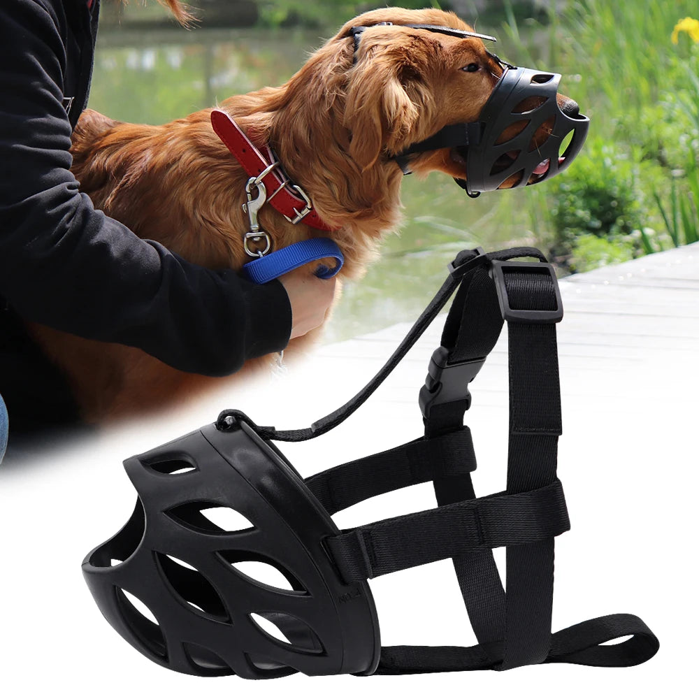 Soft Rubber Dog Muzzle – Anti-Bite, No-Bark Training Mask for All Breeds - Happy Tail Center