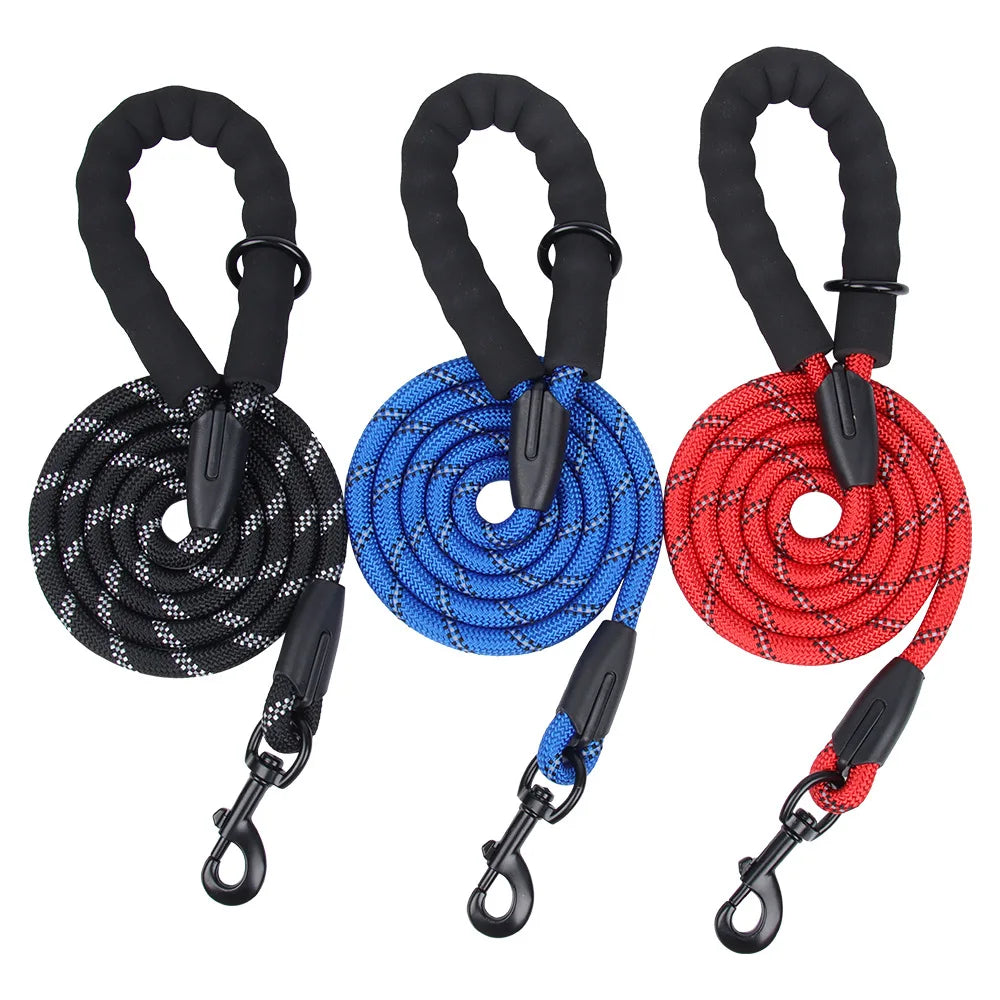 Durable Dog Leash with Poop Bag Dispenser | Reflective Material for Nighttime Safety - Happy Tail Center