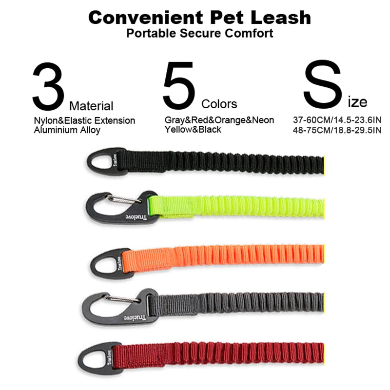 Short Bungee Dog Leash - Retractable Nylon Rope for Training and Walking