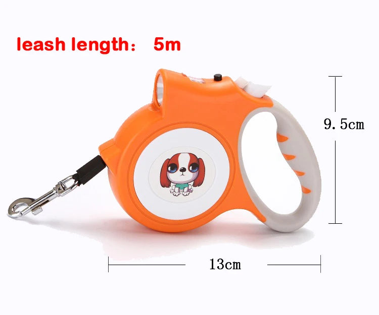 Retractable Dog Leash with LED Flashlight: Illuminate Your Walks - Happy Tail Center