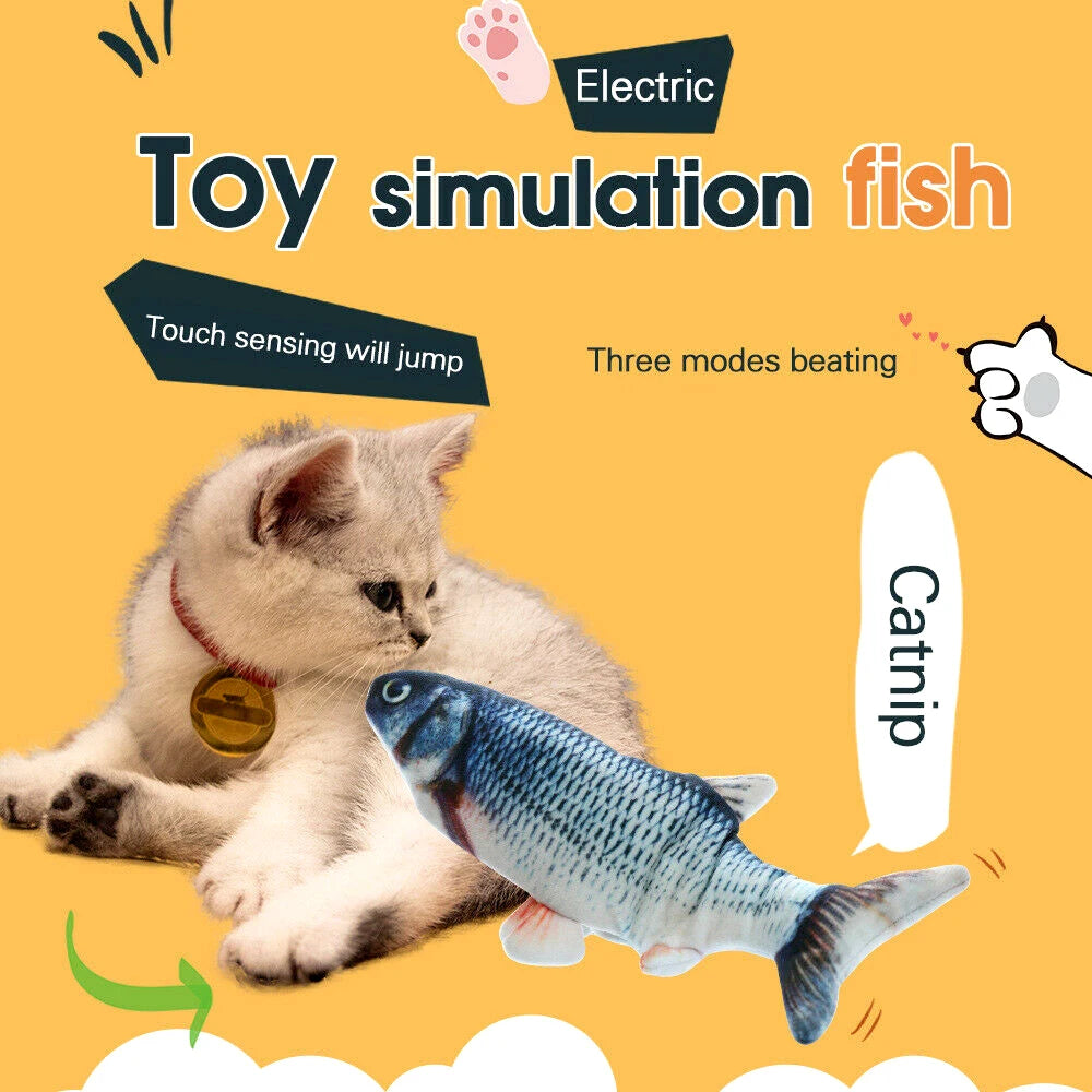Electronic Pet Cat Toy Fish – USB Rechargeable | Lifelike Simulation Toy for Dog and Cat Entertainment - Happy Tail Center
