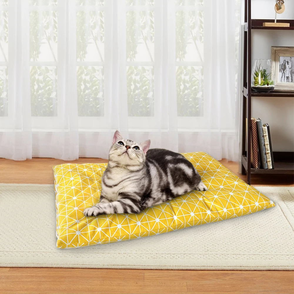 Plaid Winter Dog Bed with Soft Blanket Cushion