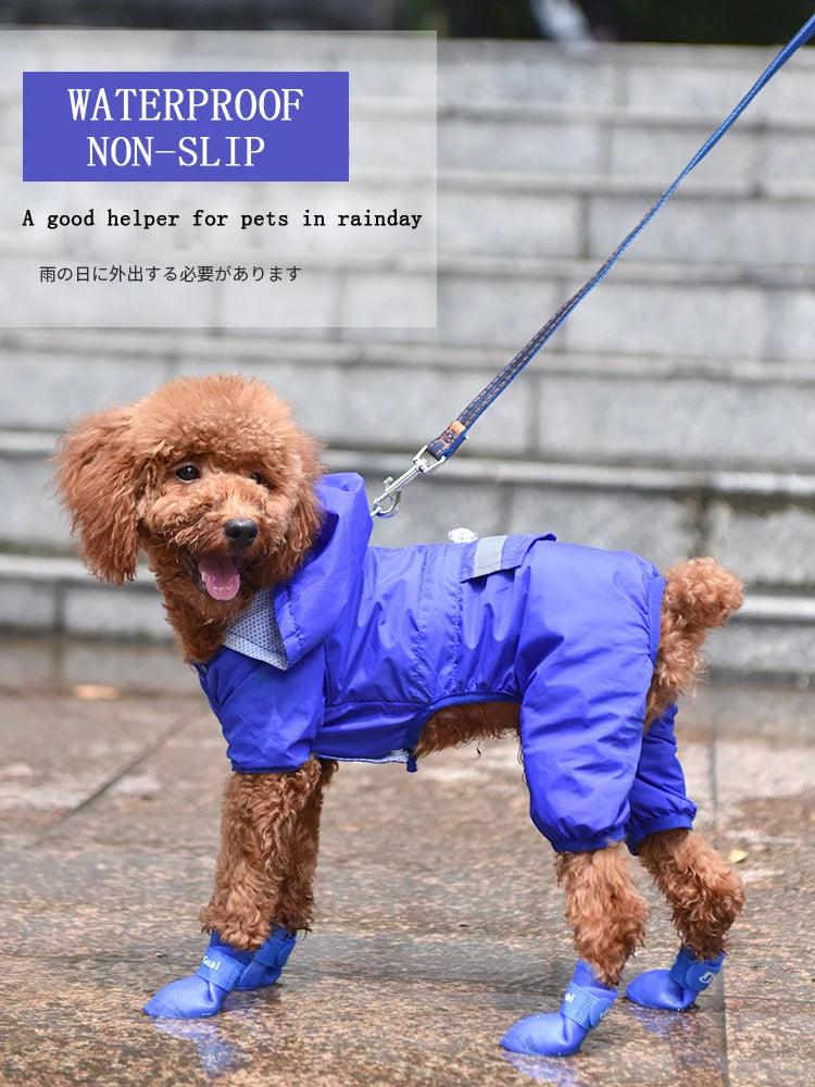 Dog Rain Shoes 4pcs/set Silicone Antiskid Boots | Protect Your Pet's Paws - Happy Tail Center