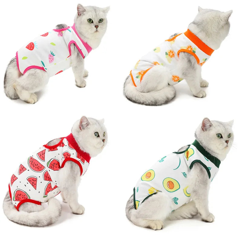 Summer Cat Clothes – Postpartum Anti-Licking Wound Sterilization Vest for Cats and Puppies - Happy Tail Center