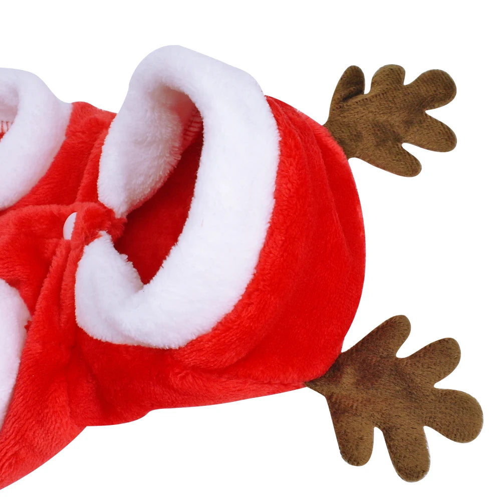 Santa Costume Christmas Dog Clothes for Small Breeds