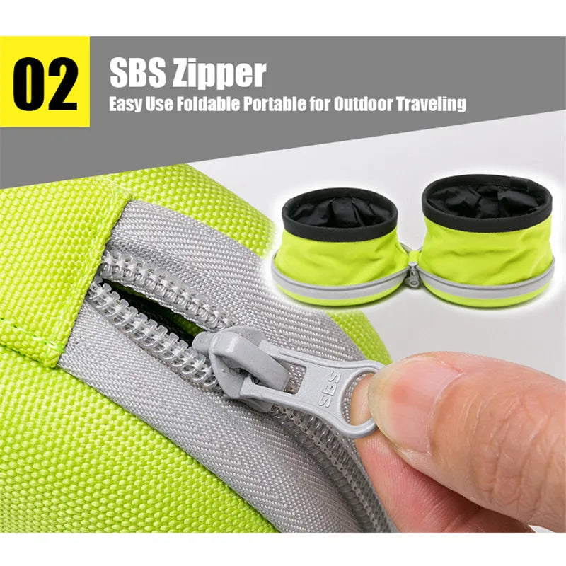 Collapsible Double Dog Bowl | Convenient Travel Companion for Your Pet - Happy Tail Center