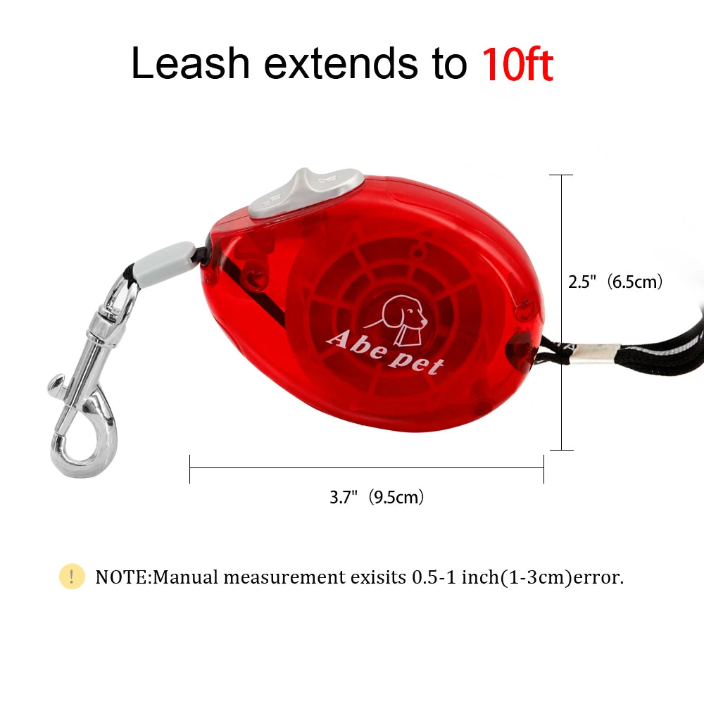 Retractable Nylon Dog Leash - Automatic Extending Pet Leash for Small Dogs, Cats, Puppies - Happy Tail Center