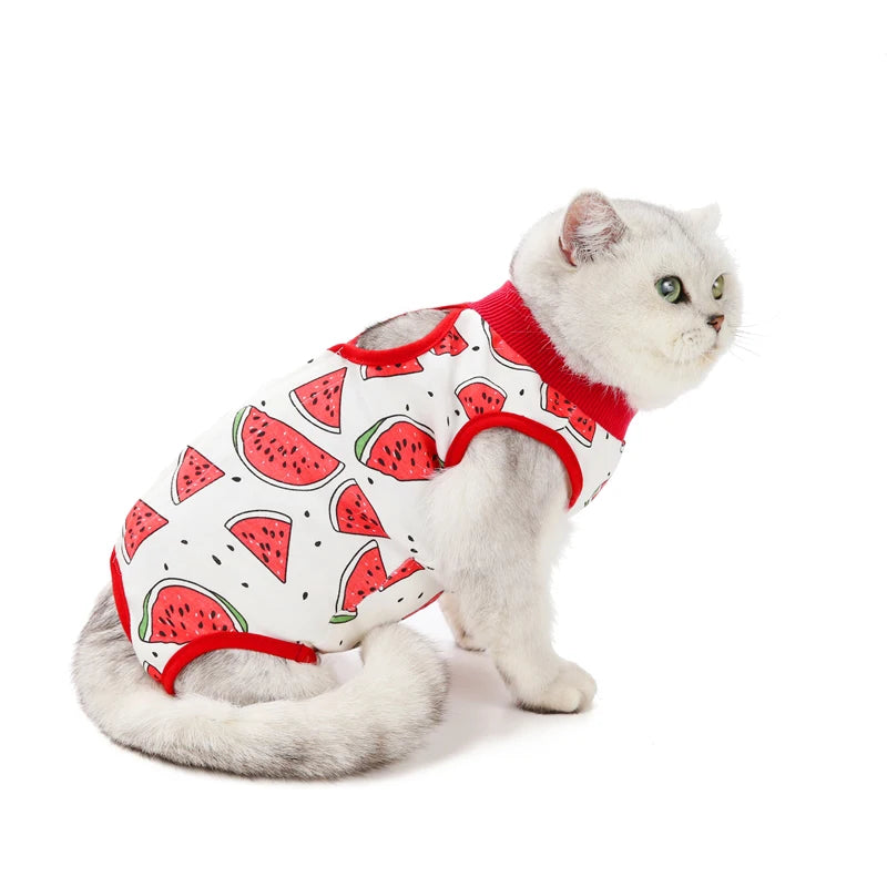 Summer Cat Clothes – Postpartum Anti-Licking Wound Sterilization Vest for Cats and Puppies - Happy Tail Center