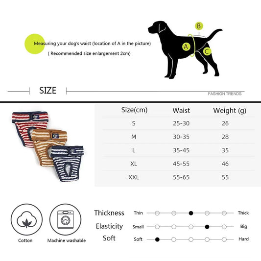 Washable Pet Dog Diaper Physiological Pants - Happy Tail Center