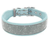 Bling Rhinestone Dog Collar - Wide Reflective Crystal Necklace for Small & Large Dogs, Pitbull