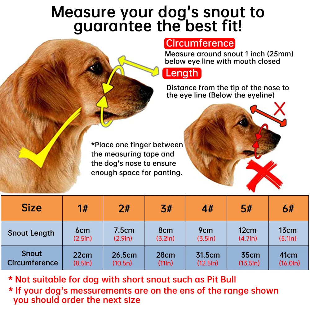 Soft Rubber Dog Muzzle – Anti-Bite, No-Bark Training Mask for All Breeds - Happy Tail Center