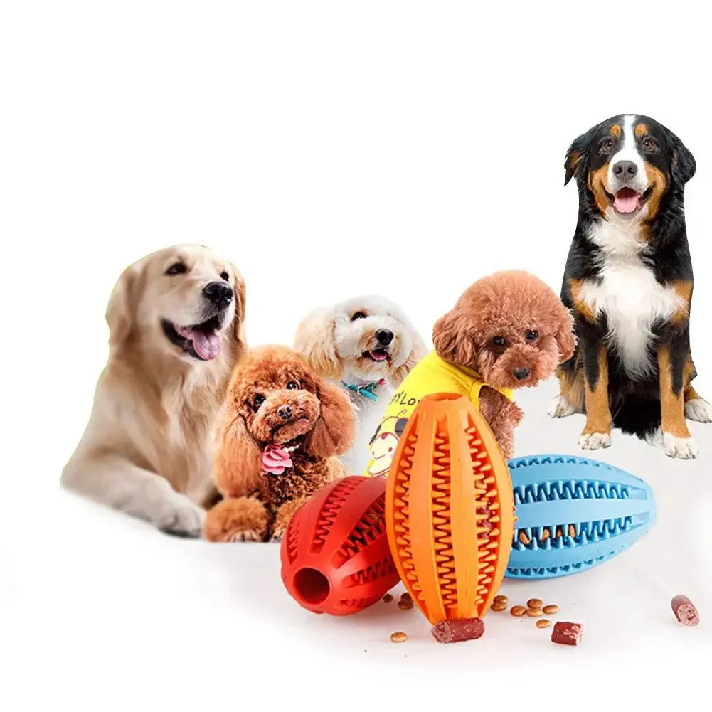 Durable Rubber Chew Toy - Teeth Cleaning Snack Ball for Dogs