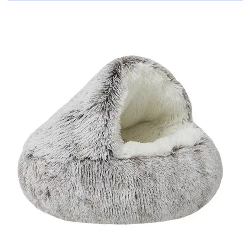 Round Cat Nest Bed | Winter Warm Sleeping Bag for Cats and Small Dogs