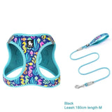 Floral Mesh Pet Harness & Leash Set – Soft, Durable, and Reflective
