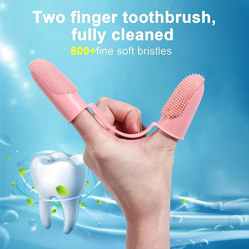 Silicone Pet Finger Toothbrush - Super Soft Teeth Cleaning Tool for Fresh Breath