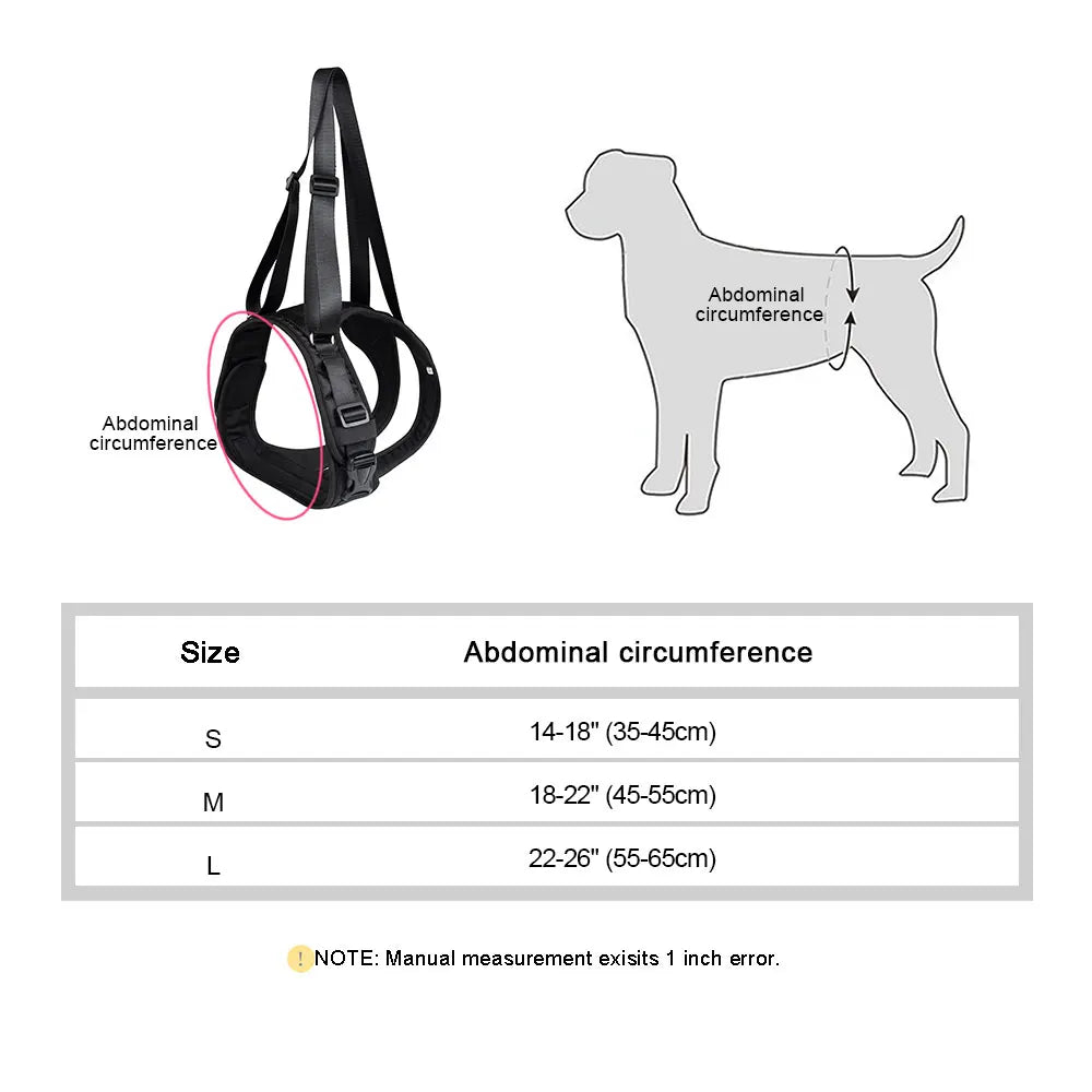 Dog Split Lift Harness with Lead – Back Legs and Hip Support for Small, Medium, and Large Dogs - Happy Tail Center