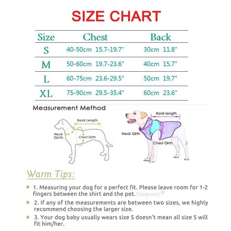 Winter Adjustable Dog Down Jacket - Windproof and Waterproof - Happy Tail Center