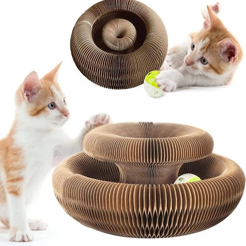 Magic Organ Cat Scratch Board with Bell – Multifunctional Claw Grinding & Climbing Toy - Happy Tail Center