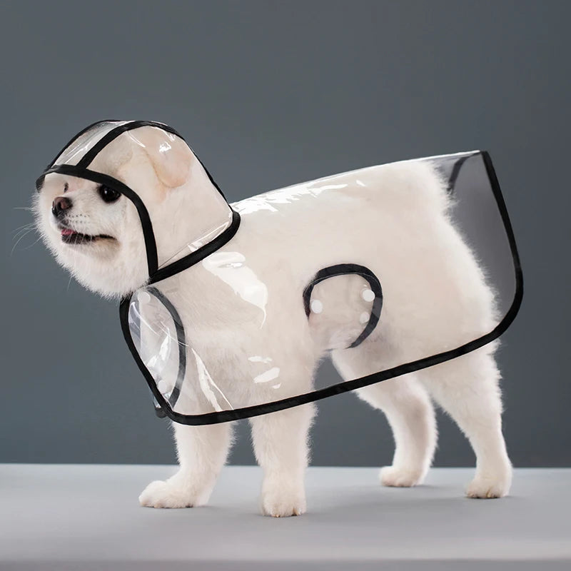 Waterproof Hooded Raincoat for Dogs - Transparent Puppy Poncho