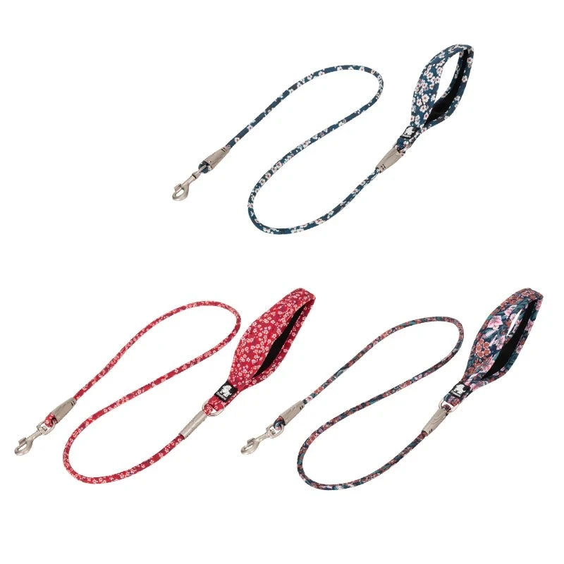 Floral Rope Leash for Dogs and Cats β Premium 100% Cotton Fabric! - Happy Tail Center