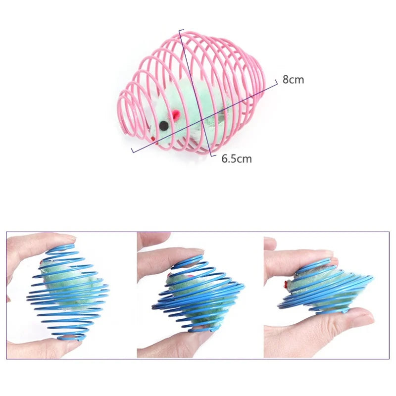 3pcs Mouse in Ball Cage Toys – Interactive Cat Training Toys with Rattle, Plastic Balls for Cats - Happy Tail Center