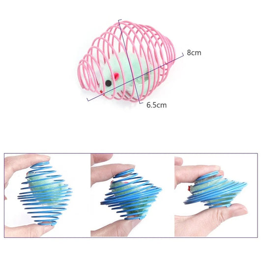 3pcs Mouse in Ball Cage Toys – Interactive Cat Training Toys with Rattle, Plastic Balls for Cats - Happy Tail Center