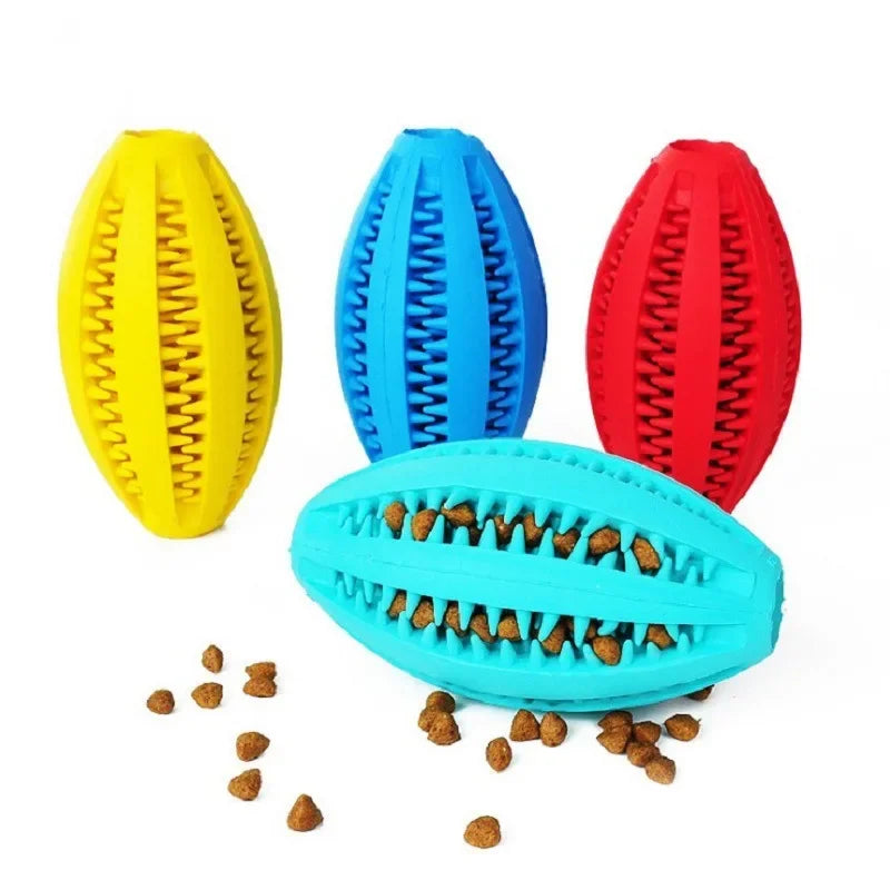 Durable Rubber Chew Toy - Teeth Cleaning Snack Ball for Dogs
