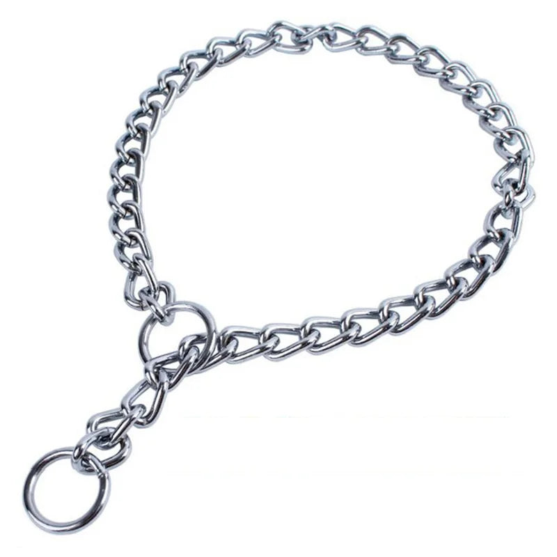 Stainless Steel Slip Chain Dog Collar - Adjustable Pet Accessory for Dogs of All Sizes