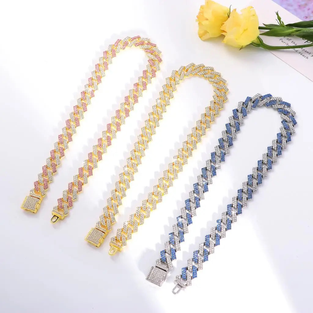 GlamourPaws Bling Diamond Dog Chain | Luxury Collar for Large Dogs - Happy Tail Center