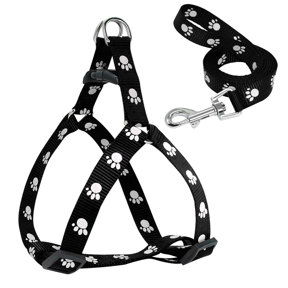 PawPrint Puppy Harness and Leash Set - Safety and Style for Your Little Pup! - Happy Tail Center