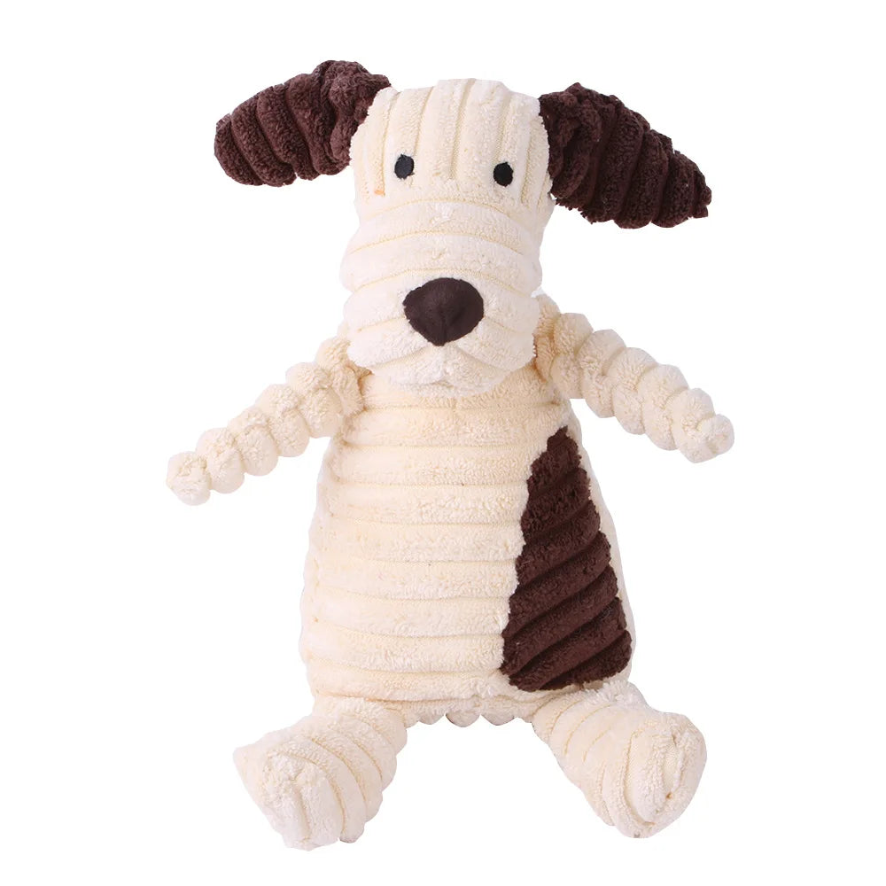 Cute Animal-Shaped Squeaky Plush Dog Toys | Bite-Resistant Corduroy for All Dogs