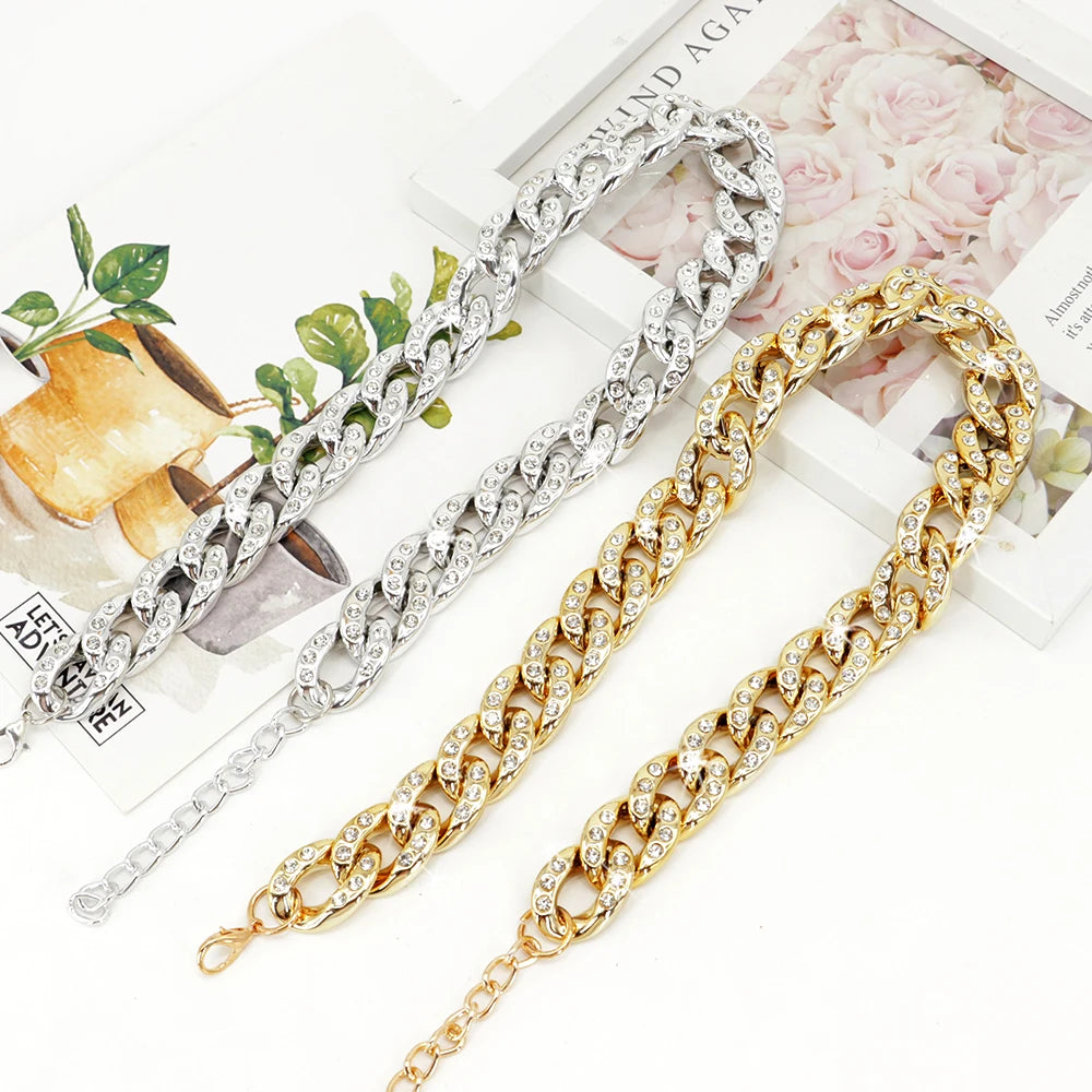 Crystal Dog Necklace - Rhinestone Pet Chain Collar for Small to Medium Dogs