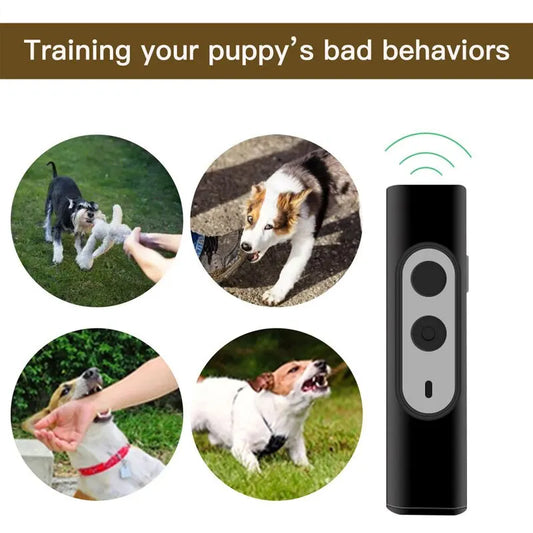 Handheld Ultrasonic Anti-Bark Dog Training & Repeller Device