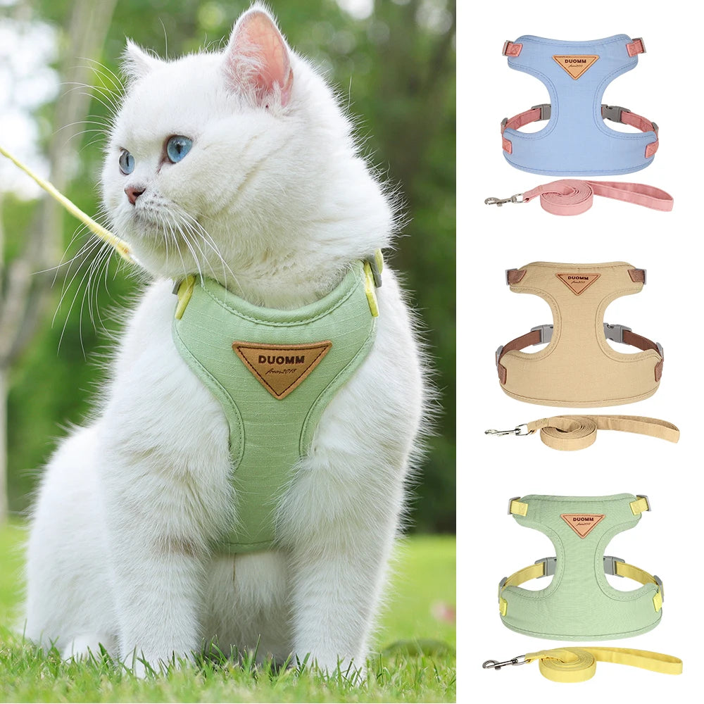 Stylish Cat and Dog Harness with Leash Set: Comfort and Style Combined