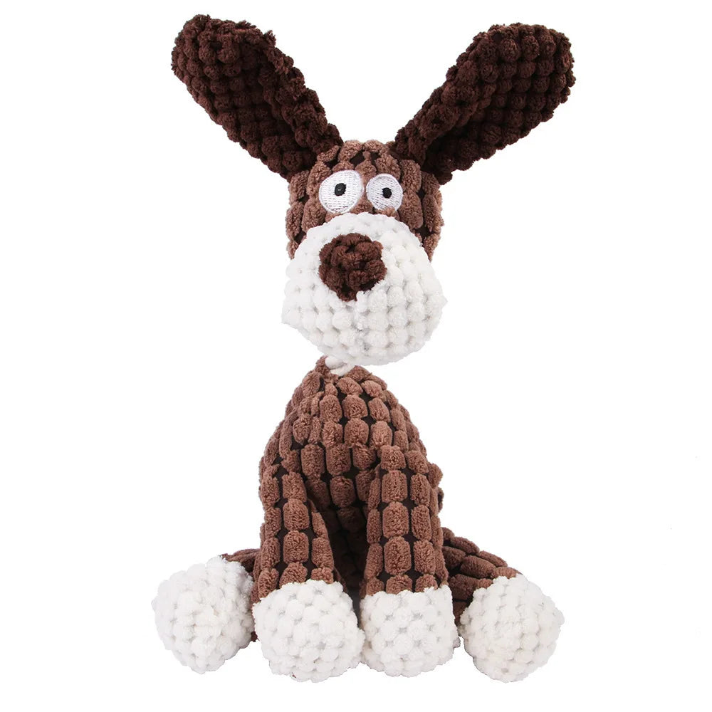 Cute Animal-Shaped Squeaky Plush Dog Toys | Bite-Resistant Corduroy for All Dogs