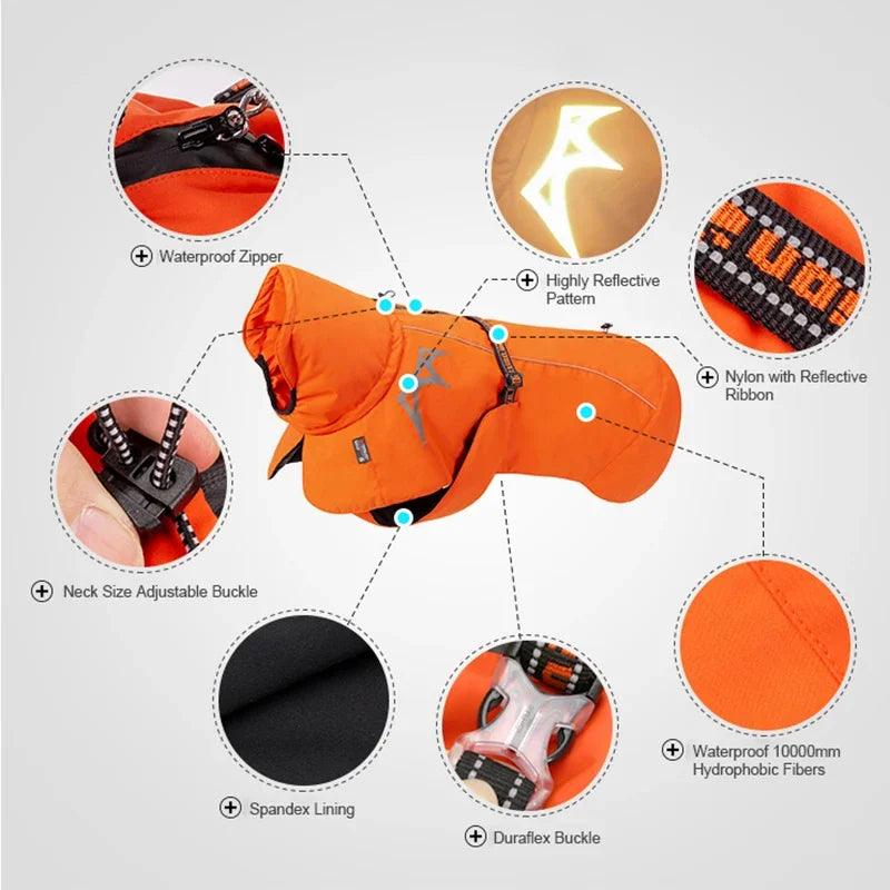 Windproof Reflective Dog Winter Coat - Ideal for Outdoor Adventures! - Happy Tail Center