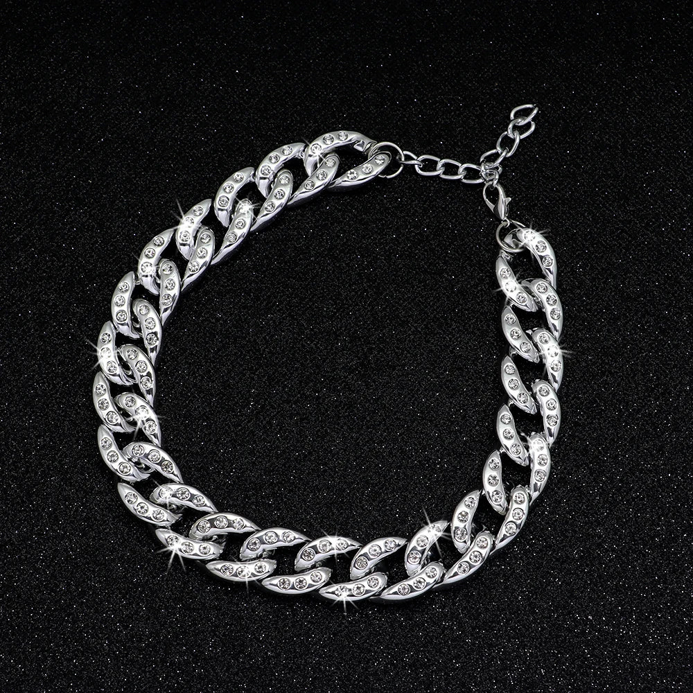 Crystal Dog Necklace - Rhinestone Pet Chain Collar for Small to Medium Dogs