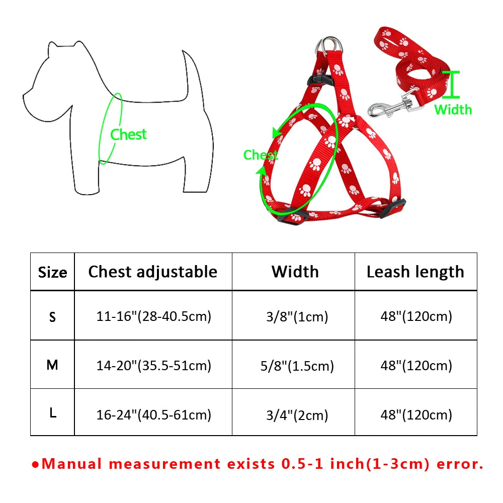 PawPrint Puppy Harness and Leash Set - Safety and Style for Your Little Pup! - Happy Tail Center