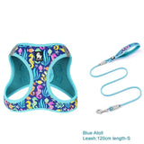 Floral Mesh Pet Harness & Leash Set – Soft, Durable, and Reflective