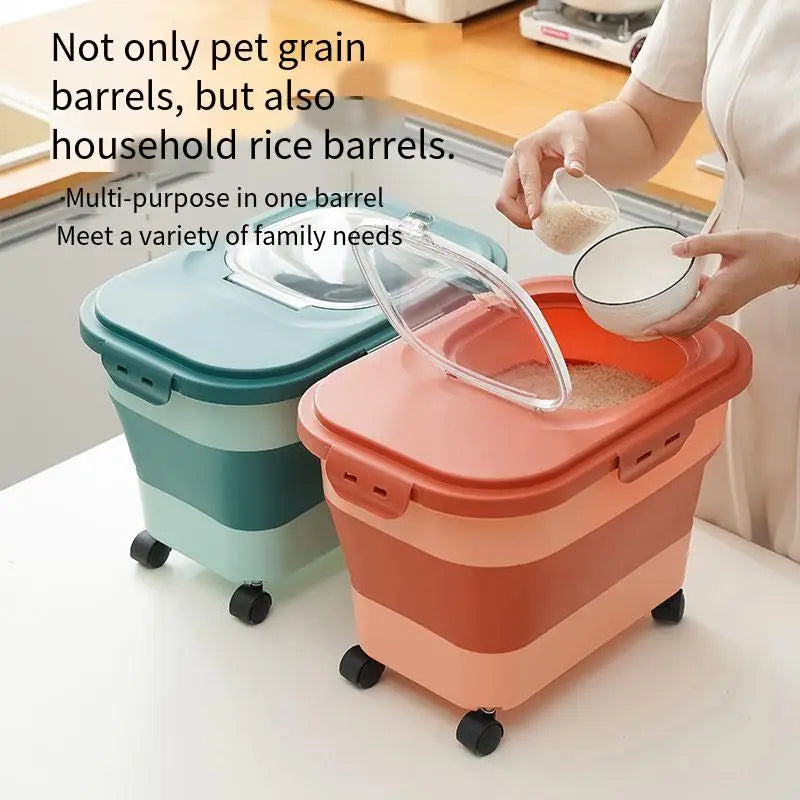 Airtight Collapsible Pet Food Storage Container - 13/33LB Capacity