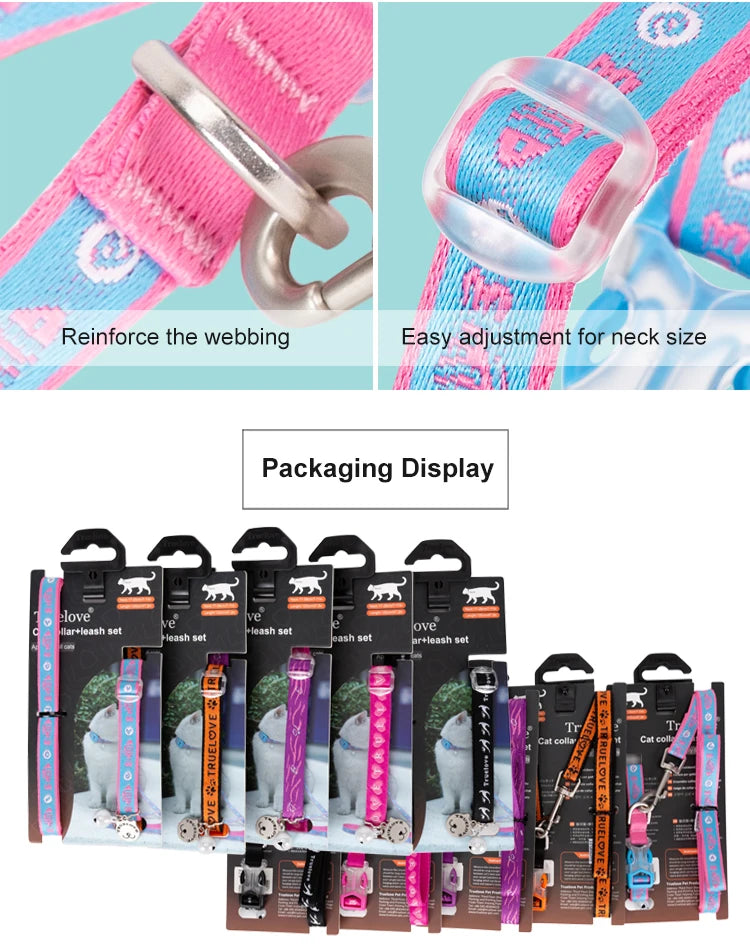 Escape-Proof Cat Collar and Leash Set โ Adjustable H-Shaped Design - Happy Tail Center