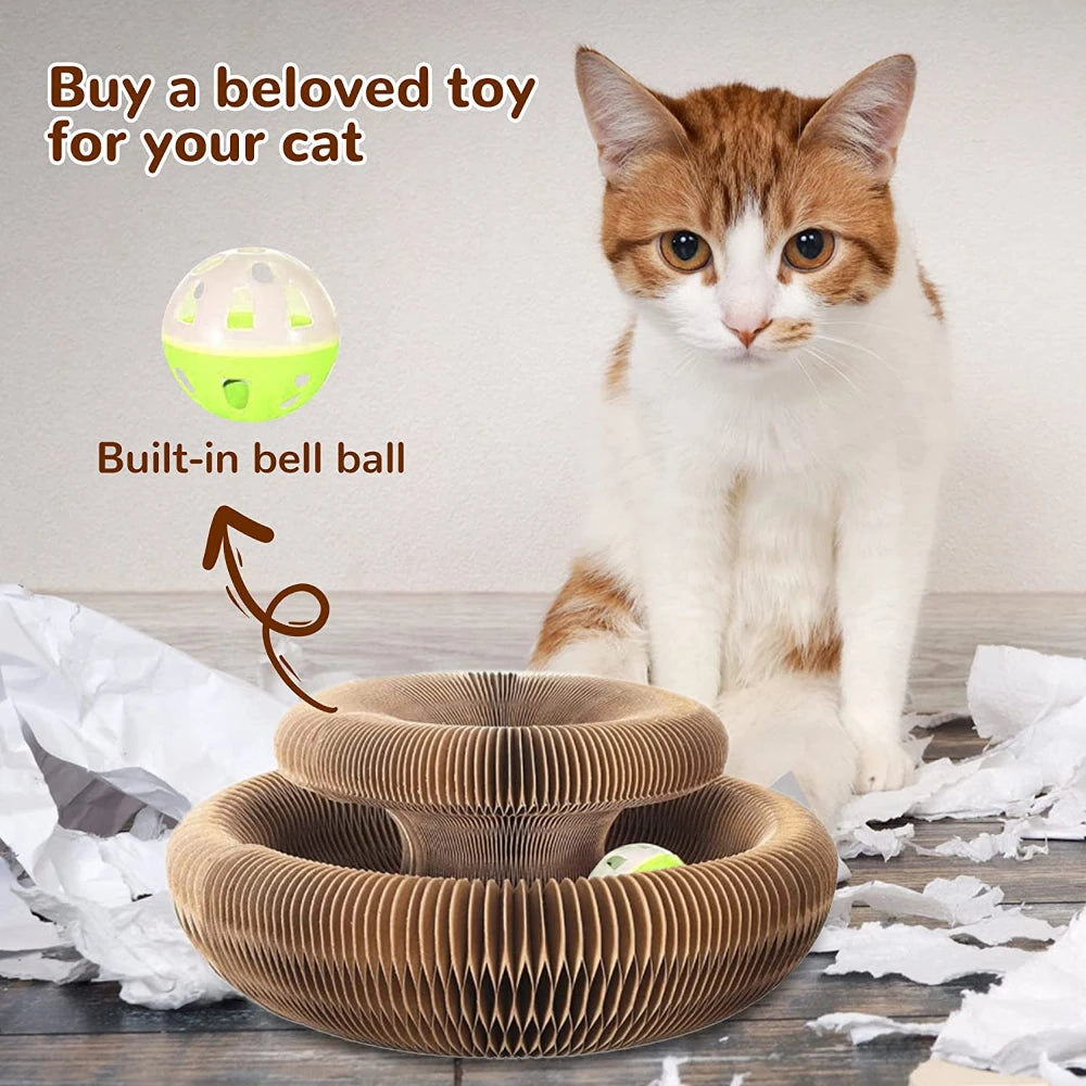 Magic Organ Cat Scratch Board with Bell – Multifunctional Claw Grinding & Climbing Toy - Happy Tail Center