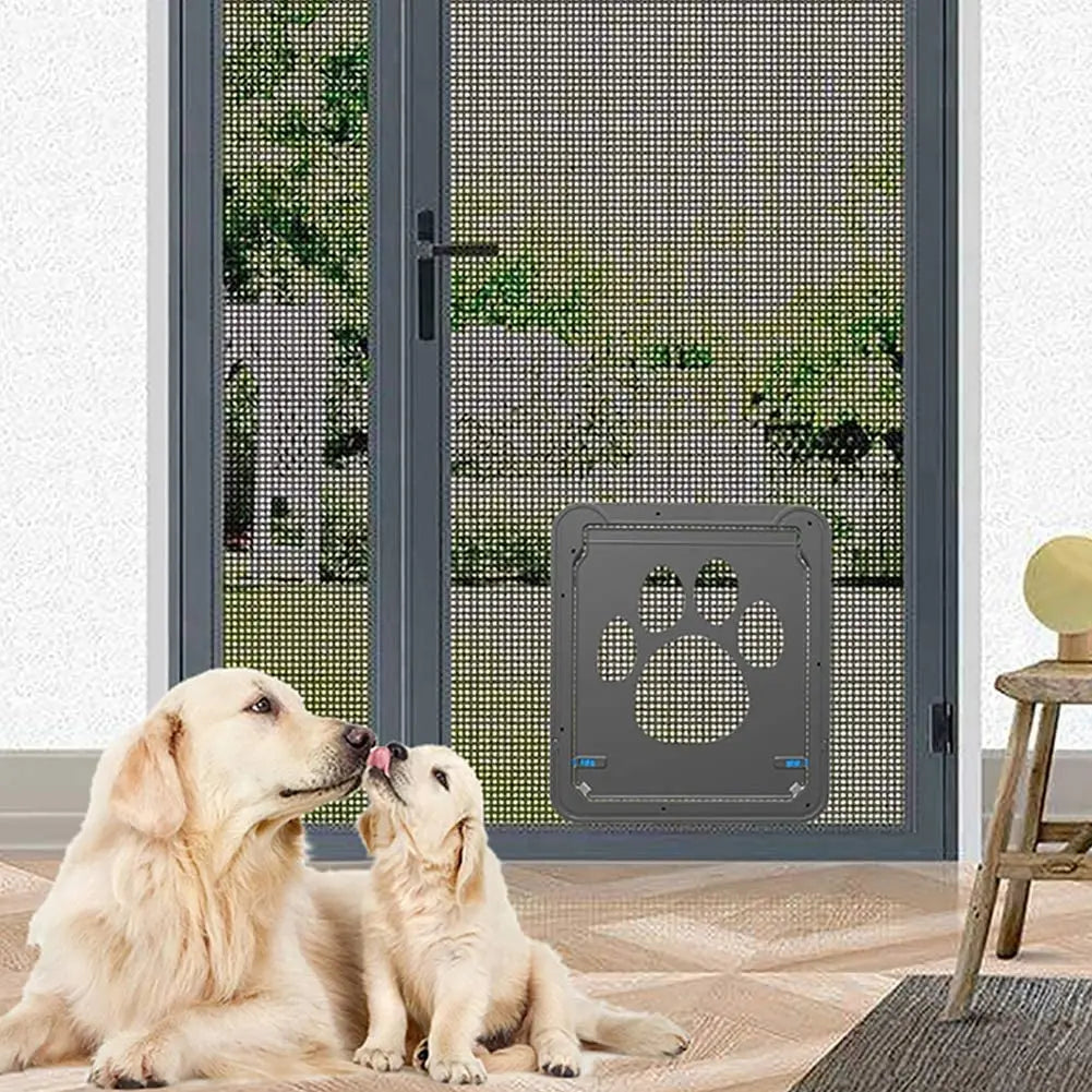 Lockable Magnetic Pet Door - Self-Closing Flap for Dogs and Cats