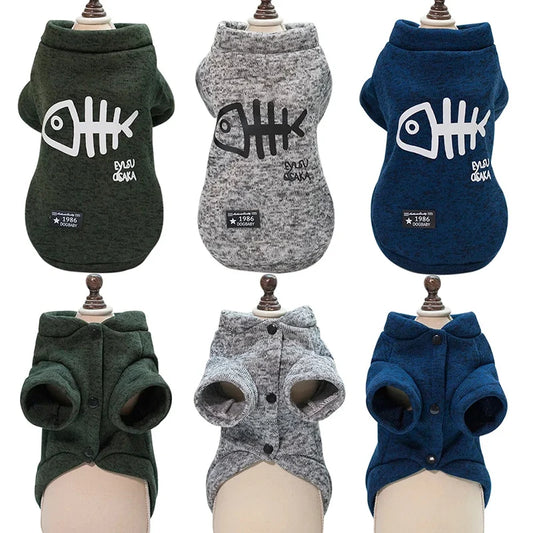 Winter Fishbone Pet Sweatshirt for Cats and Dogs
