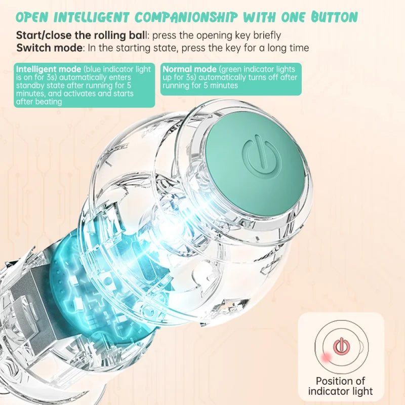 Automatic Rolling Cat Toy | Smart Electric Self-Propelled Interactive Kitten Ball